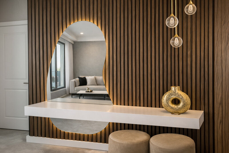 Organic shape designer mirror